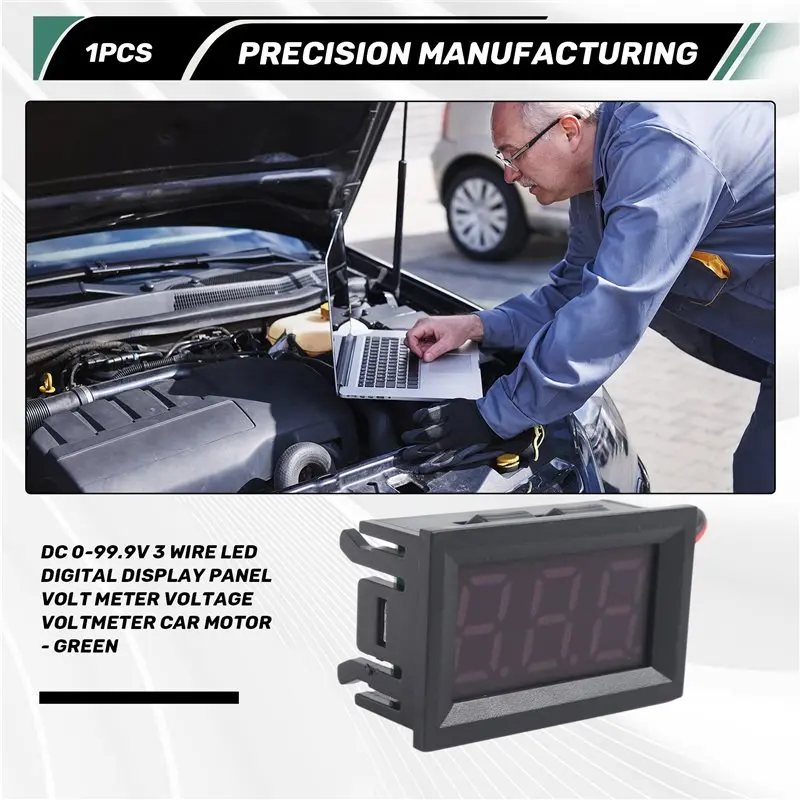 Leading-DC 0-99.9V 3 Wire LED Digital Display Panel Volt Meter Voltage Voltmeter Car Motor