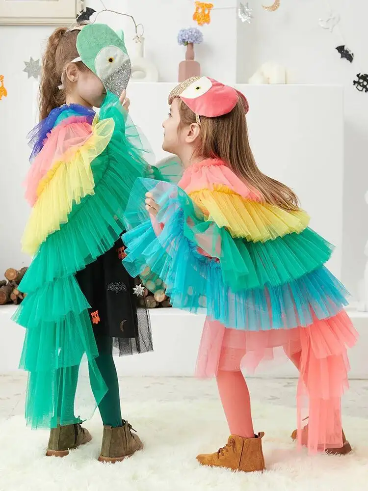 

Halloween Children's Costume Cosplay Animal Parrot Performance Costume Kid Cloak Kindergarten Prom Animal Clothing