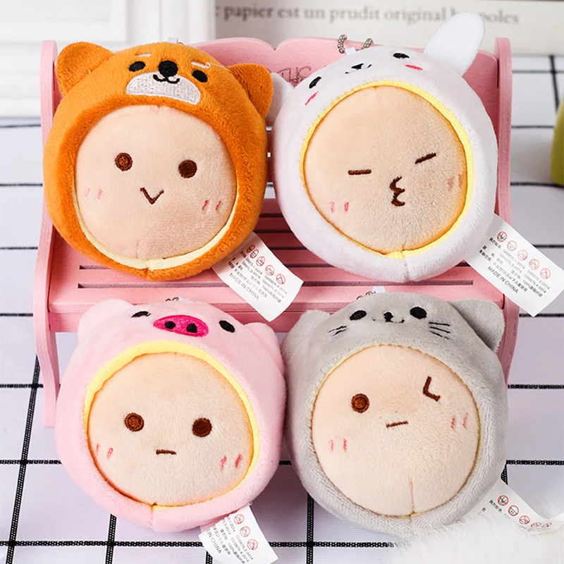 

1Pcs Cute Cartoon Animal Plush Toy Keychain Funny Kids Face Doll Pendant Fun Lovely Backpack Decoration Pendant Girls Kids Gifts
