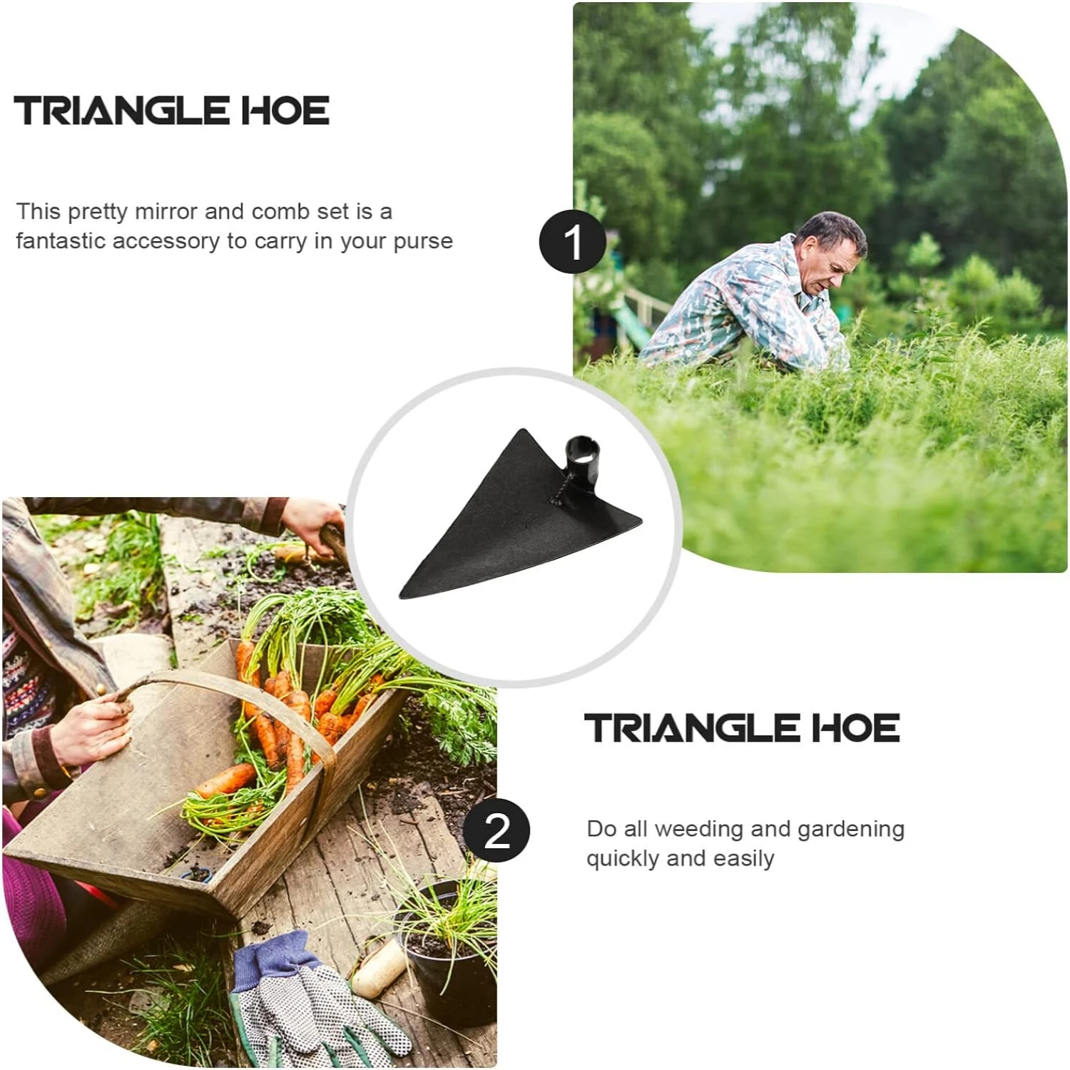 High-Quality, Versatile Steel Garden Hoe Head for Efficient Planting, Digging, and Weeding - Durable Essential Tool in Silver Gr