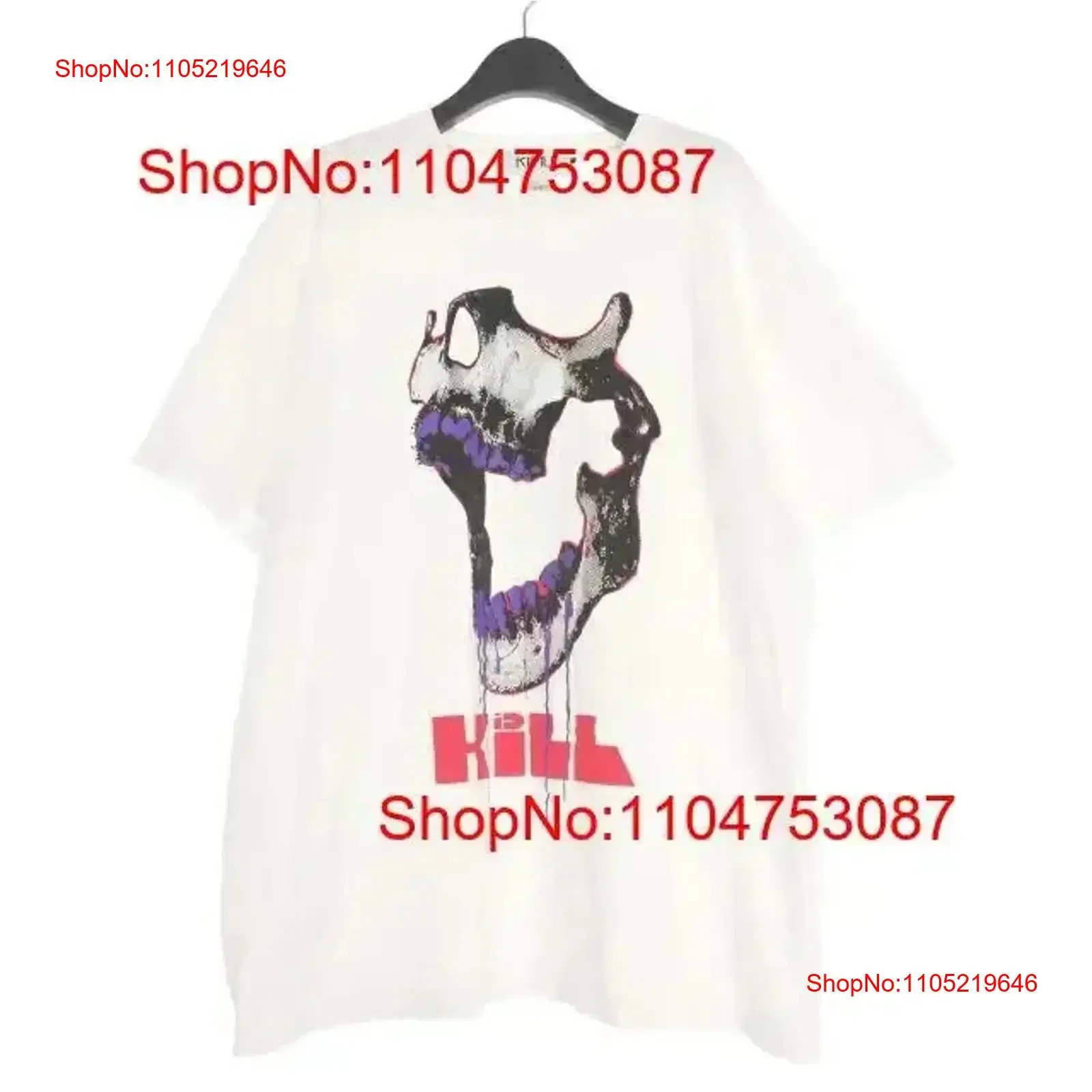 Used Kidill 23Aw T Shirt Cut And Sew F White Kl755 Men'S vintage Washed Stretched graphic homme streetwear Breathable Casual