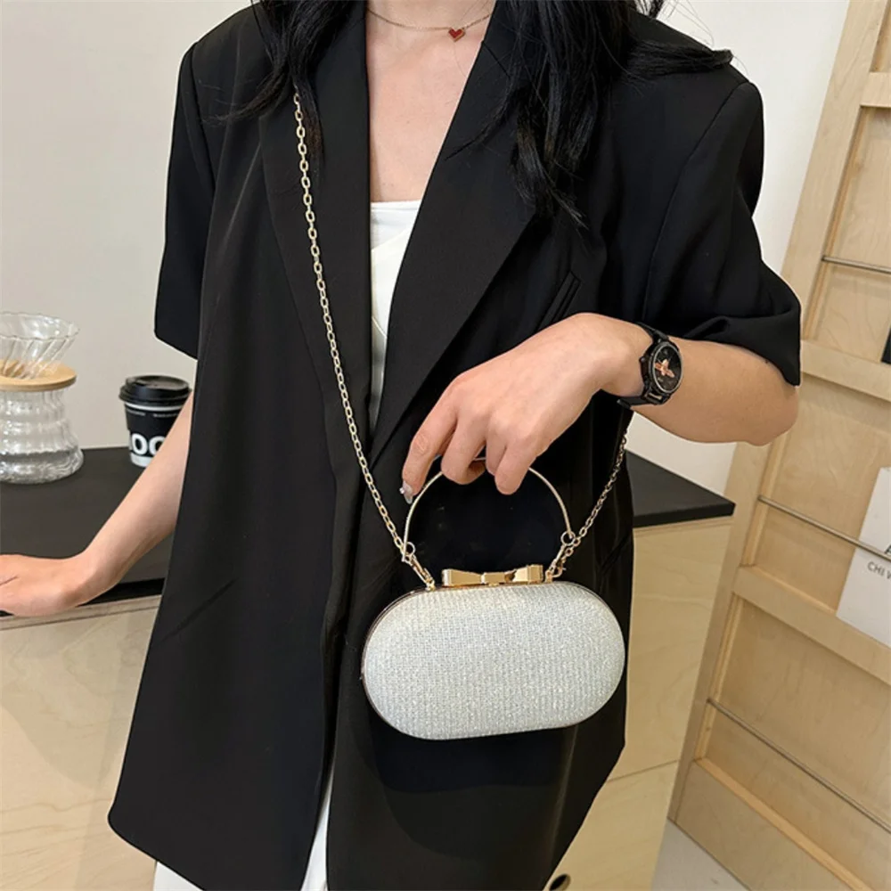 Pleated Evening Handbag Women Top Handle Glitter Day Clutch Ladies Wedding Dinner Dressed Clip Bag Diamond Party Purse New