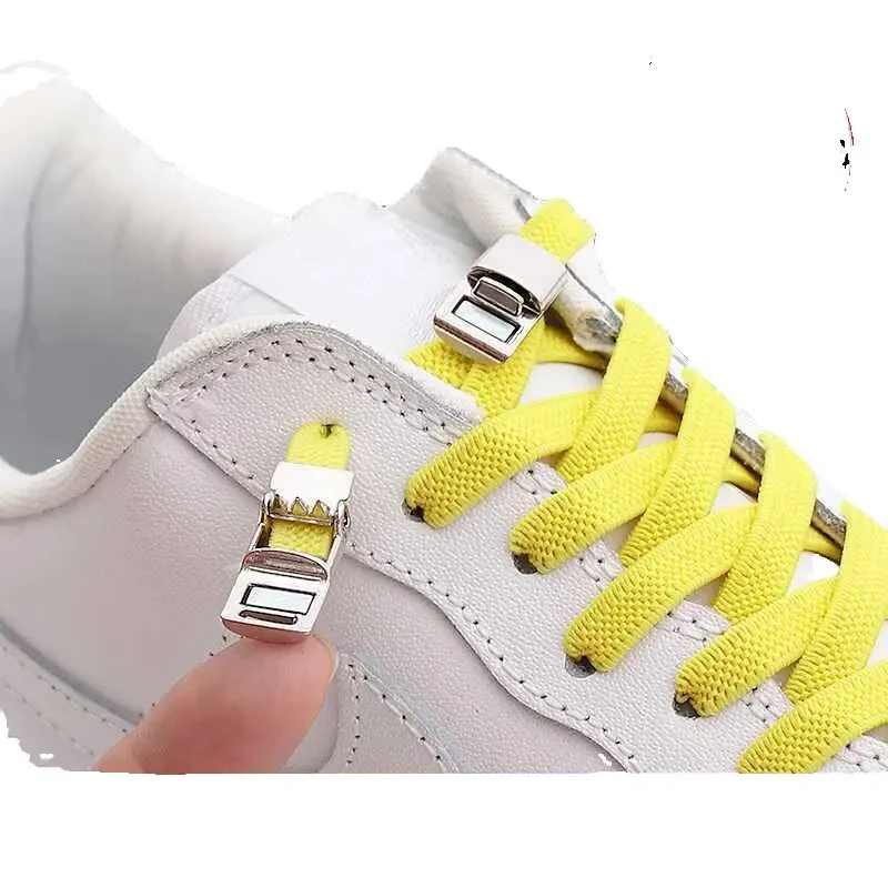 

Magnetic Shoe Laces Elastic Lazy Shoelaces for Sneakers Metal Lock Reticulated Weaving No Tie Shoes Lace Rubber Band 1 Pair