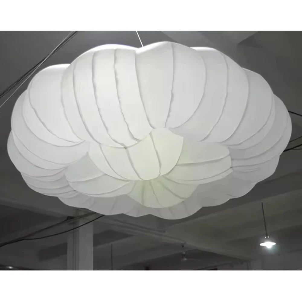 2024 Round Ceiling Inflatable Cloud Balloon With Led Lights Blow Up Inflatable Hanging Cloud For Party Music Stage Decoration