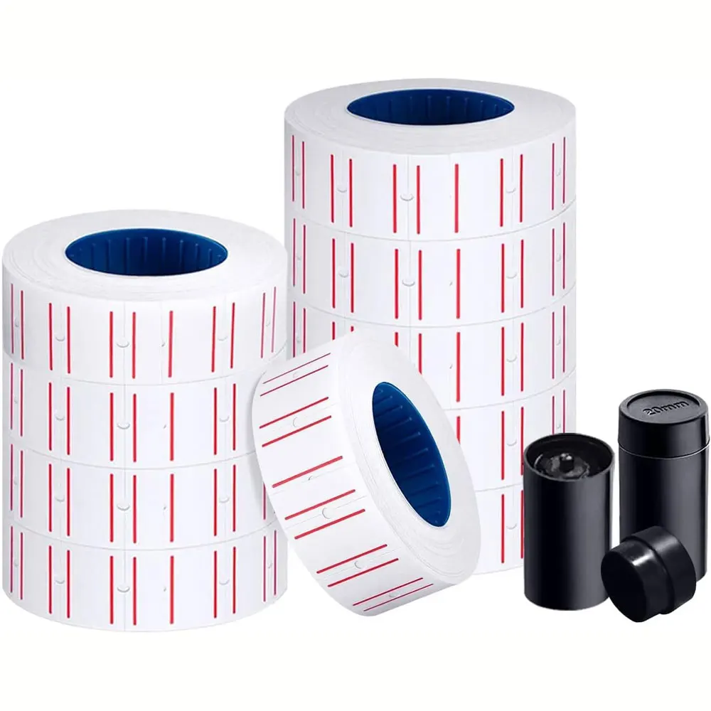

10 rolls of 5000 price tag stickers, universal label stickers, including 2 refill inks, suitable for MX-5500 label printers.
