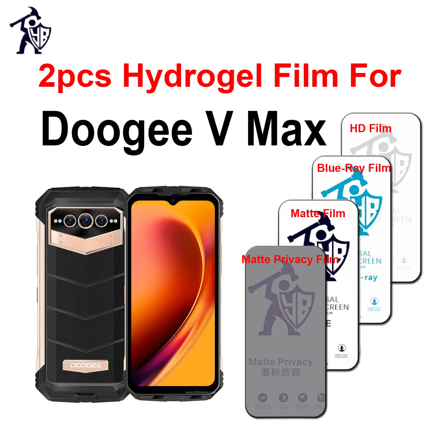 

2pcs HD Hydrogel Film For Doogee V Max Original Matte Privacy Protection Anti Blueray Full Cover Film Not Glass