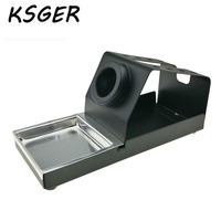 KSGER T12 Metal Soldering Handle Stand Holder With Square Sponge Carrier DIY Welding Tools Platform