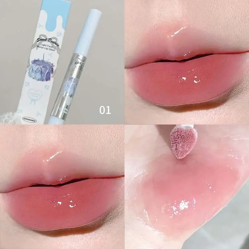 HERORANGE Testa piatta in spugna Lucidalabbra Idrata Specchio Smalto per labbra Durata Impermeabile Rimpolpante per labbra Tinta Trucco antiaderente per tazza