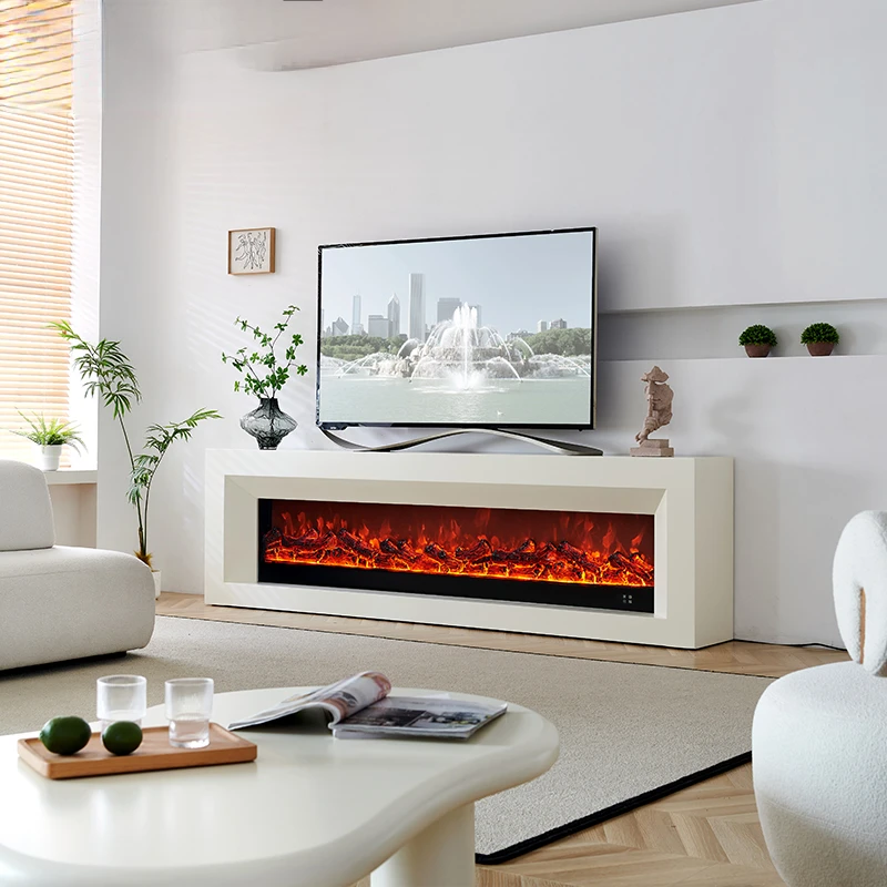 

Камин 2/2.4 м, современный минималистичный камин, шкаф для телевизора, домашний отопительный шкаф из массива дерева для сувениров, на французской фоновой стене