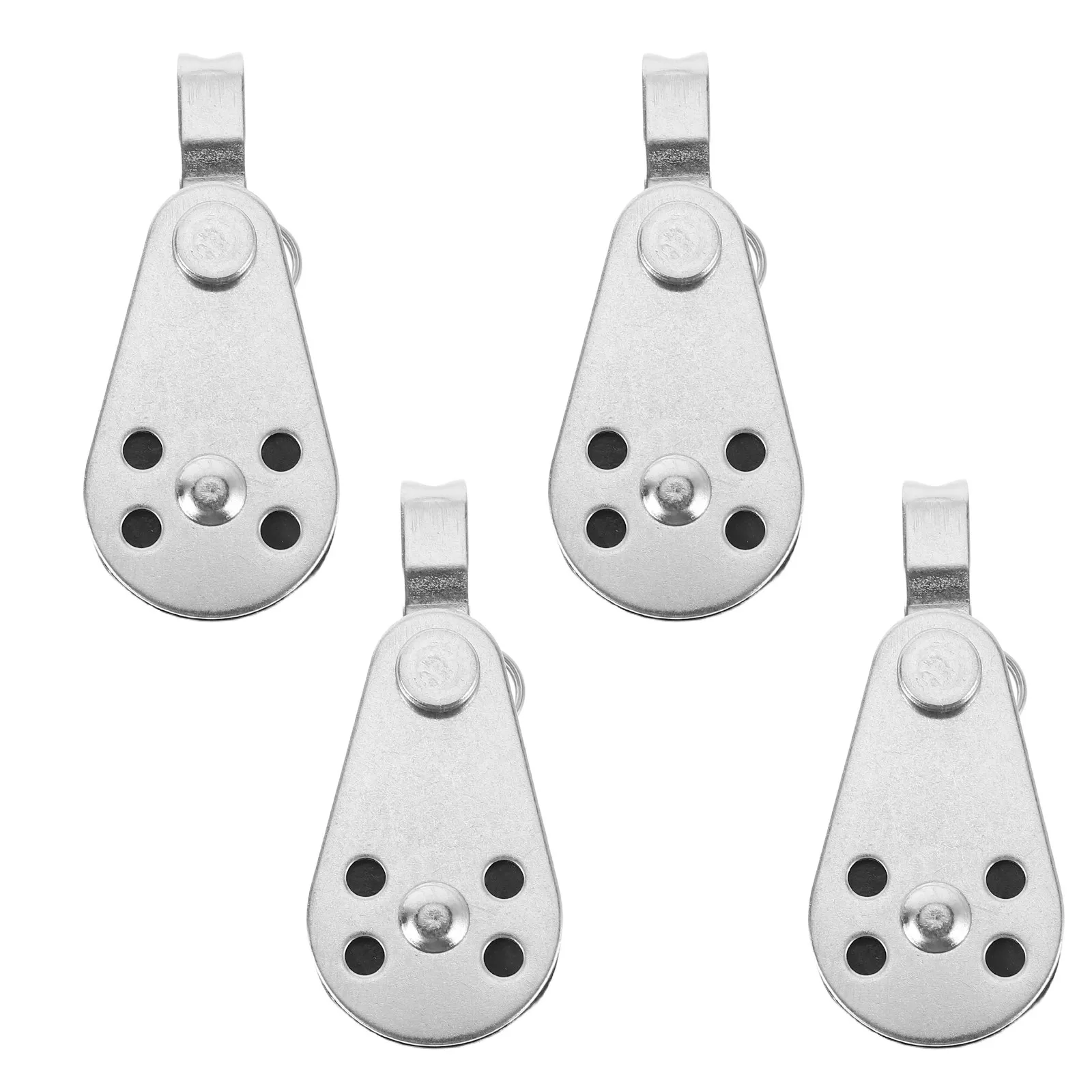 4Pcs Stainless Steel Nylon Marine Pulleys Single Pulley Set for Sailing Boats Yachts Kayaks Smooth Operation High Load Bearing