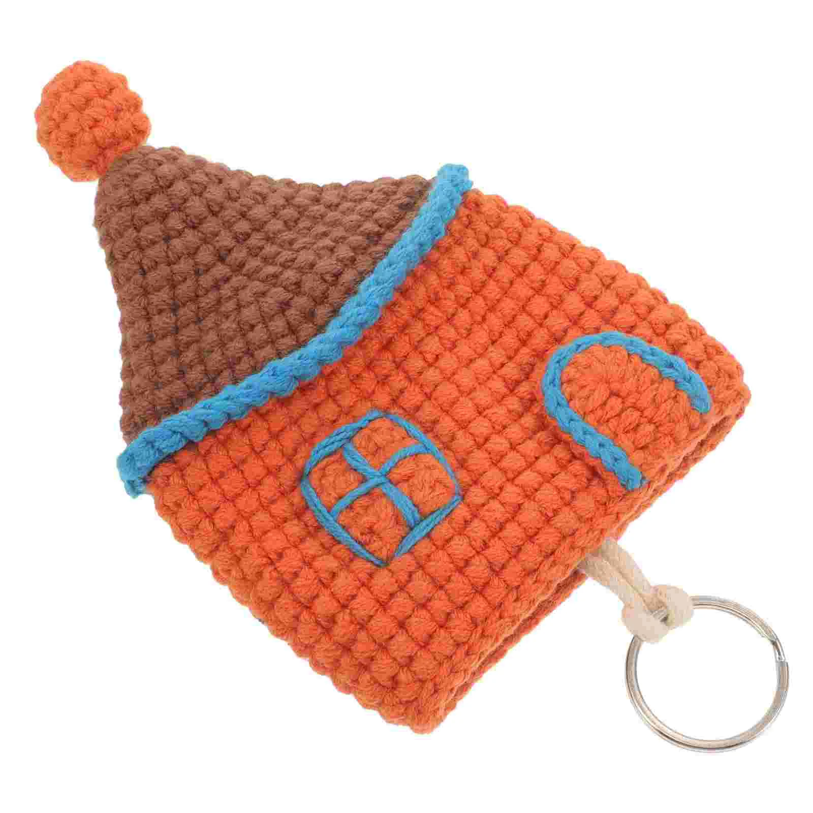 

Creative Small House Knitted Bag Cover Yarn Car Key Protective Sleeve Cute House Key Cap Wool Anti Scratch Keychain Accessories