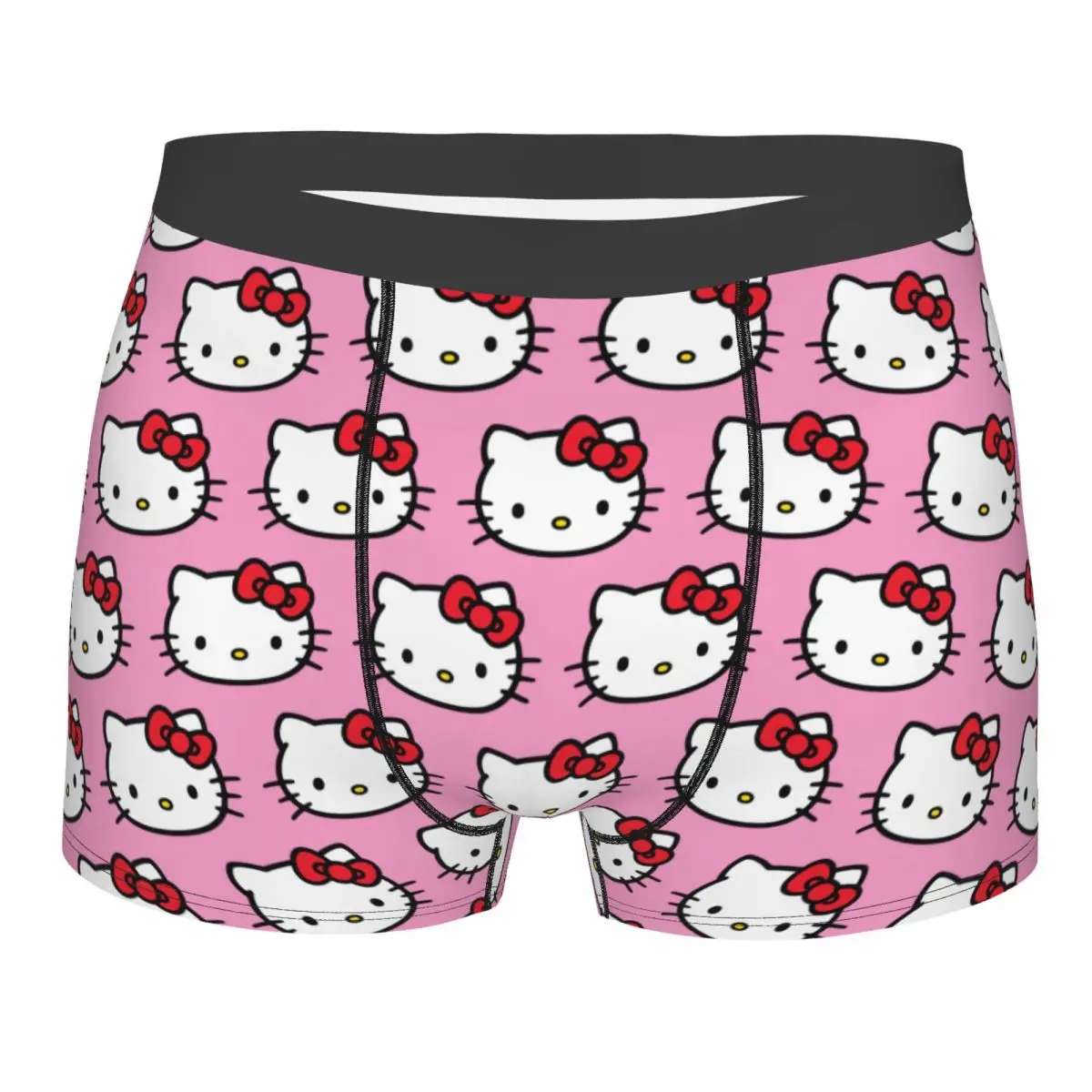 Sanurgente Hello Kitty-Sous-vêtements College personnalisés pour hommes, caleçons respirants, caleçons