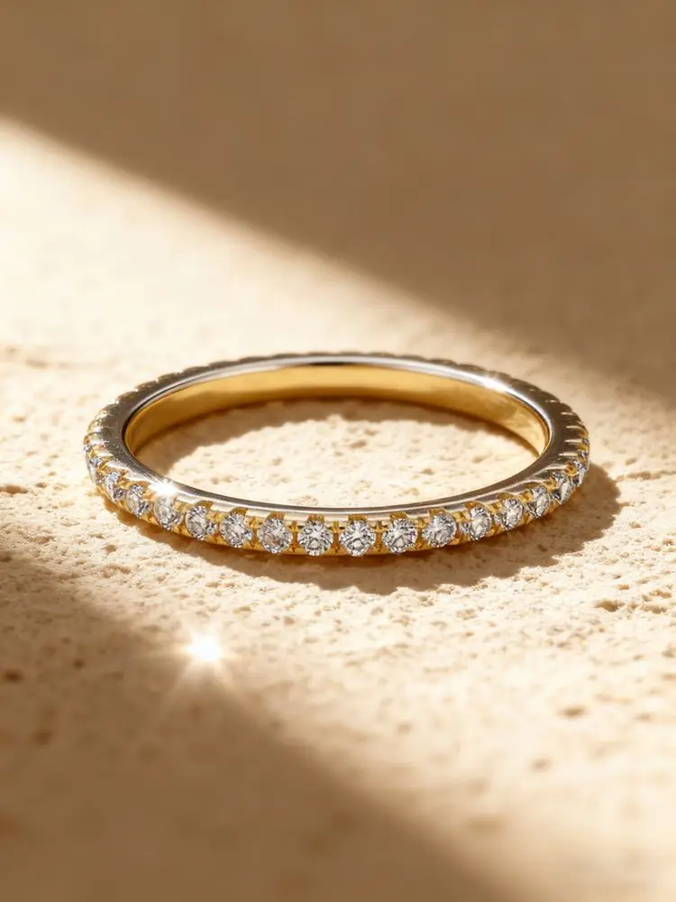 925 Sterling Silver Simplicity Fashion 1.4mm Full Zircon Stackable Plain Ring For Women Daily Party Personalized Fine Jewelry