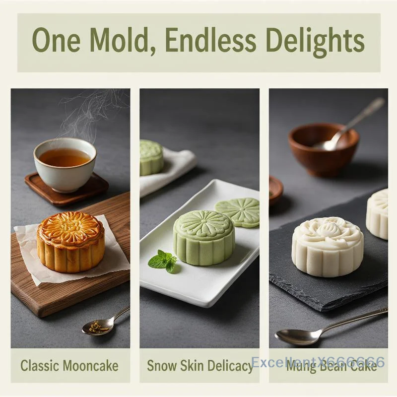 Mid Autumn Festival Mooncake Mold 30g Lotus Leaf Flower Shape Moon Cake Mould DIY Fondant Mung Bean Baking Tools Hand Press Mol