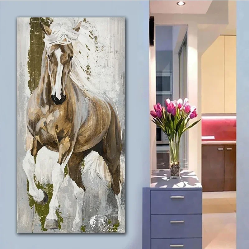 Modern Horse Art Canvas Painting Print Pictures Animals Wall Art Pop Poster Big Size Print for Living Room Corridor Home Decor