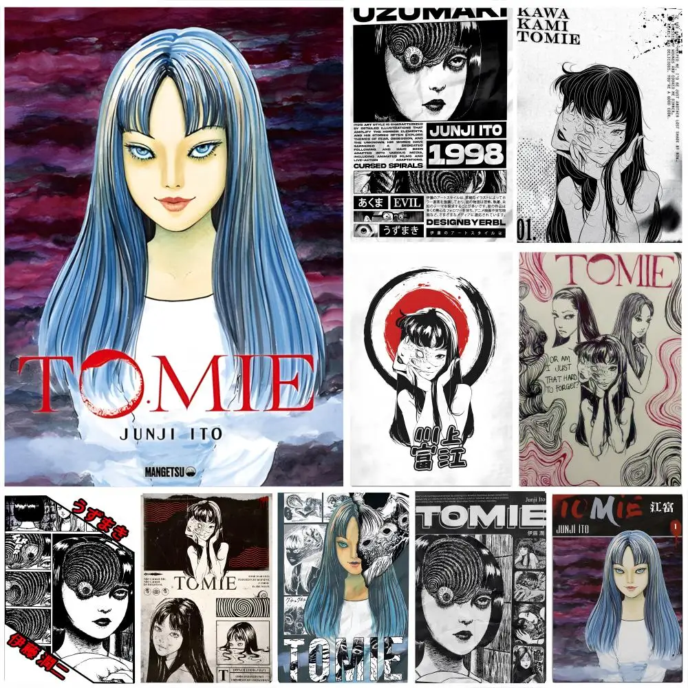 J-Junji Ito T-Tomie Poster Self-adhesive Art Waterproof Paper Sticker Coffee House Bar Room Wall Decor