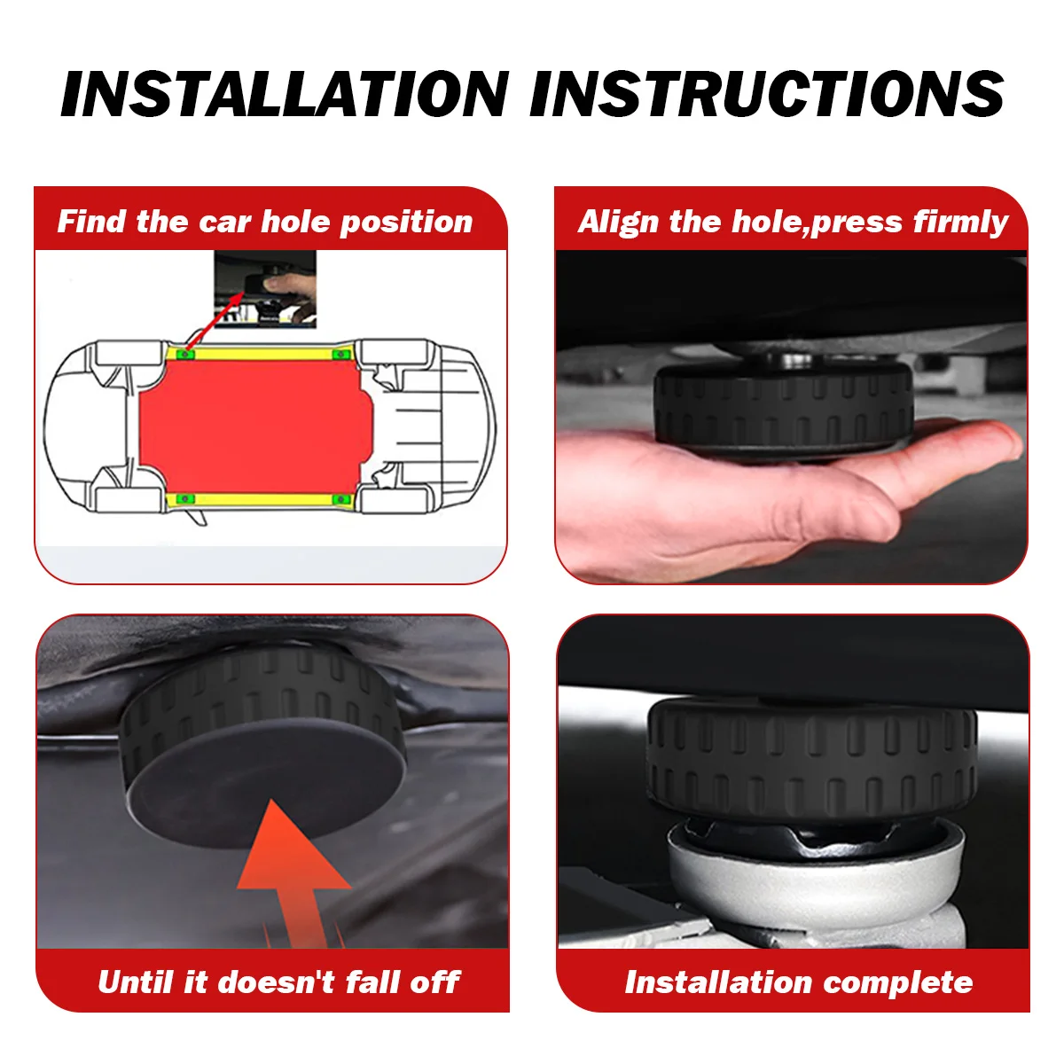 Herval For Tesla Model 3/Y/S/X Highland 2021-2024 4pcs Lifting Jack Pads Adapter with Storage Case Chassis Stands Accessories