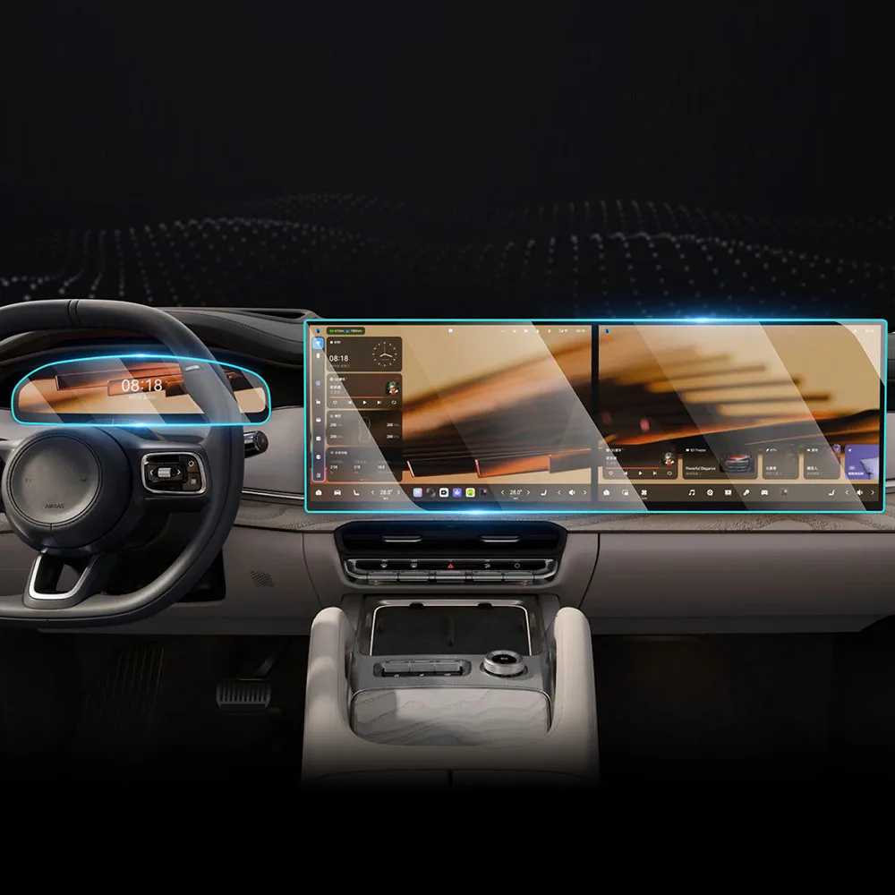 High Definition Screen Tempered Film Interior Accessories Fit For ZEEKR 8X Navigation, Instrument Panel, TV protective Film