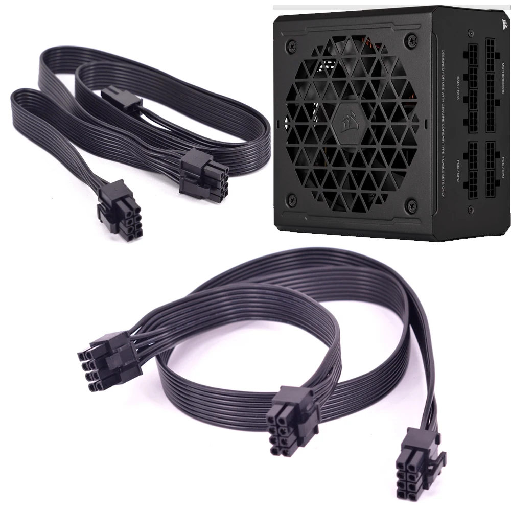 For Corsair CS series PCI-e 8Pin to 2 port 6+2 pin Power supply Cable PCI express Graphics Card 6+2pin male to 8 Pin Male CABLE
