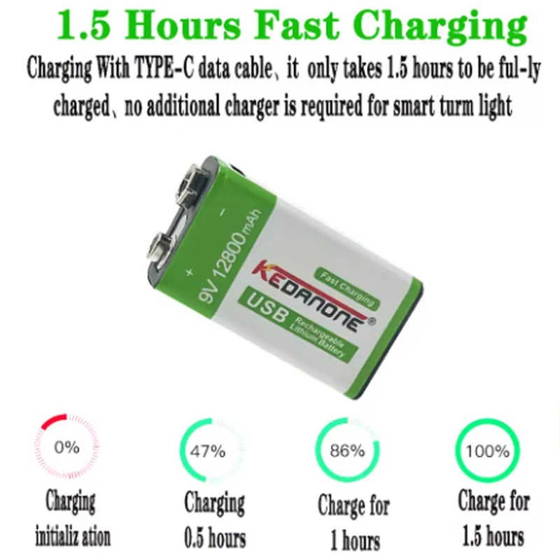 

9V Rechargeable Battery Lithium Li-ion 9 Volt 6F22 Ni-MH Ni MH 9V Crown Battery for Multimeter KTV Microphone Metal Detector
