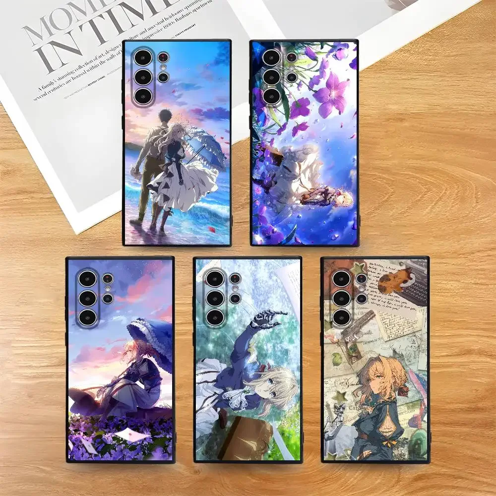 V-Violet Evergarden Phone Case For Samsung Galaxy S25 S24 S22 S23 Ultra S21 S20 Plus 5G Frosted Non-Slip Full Cover Soft Case
