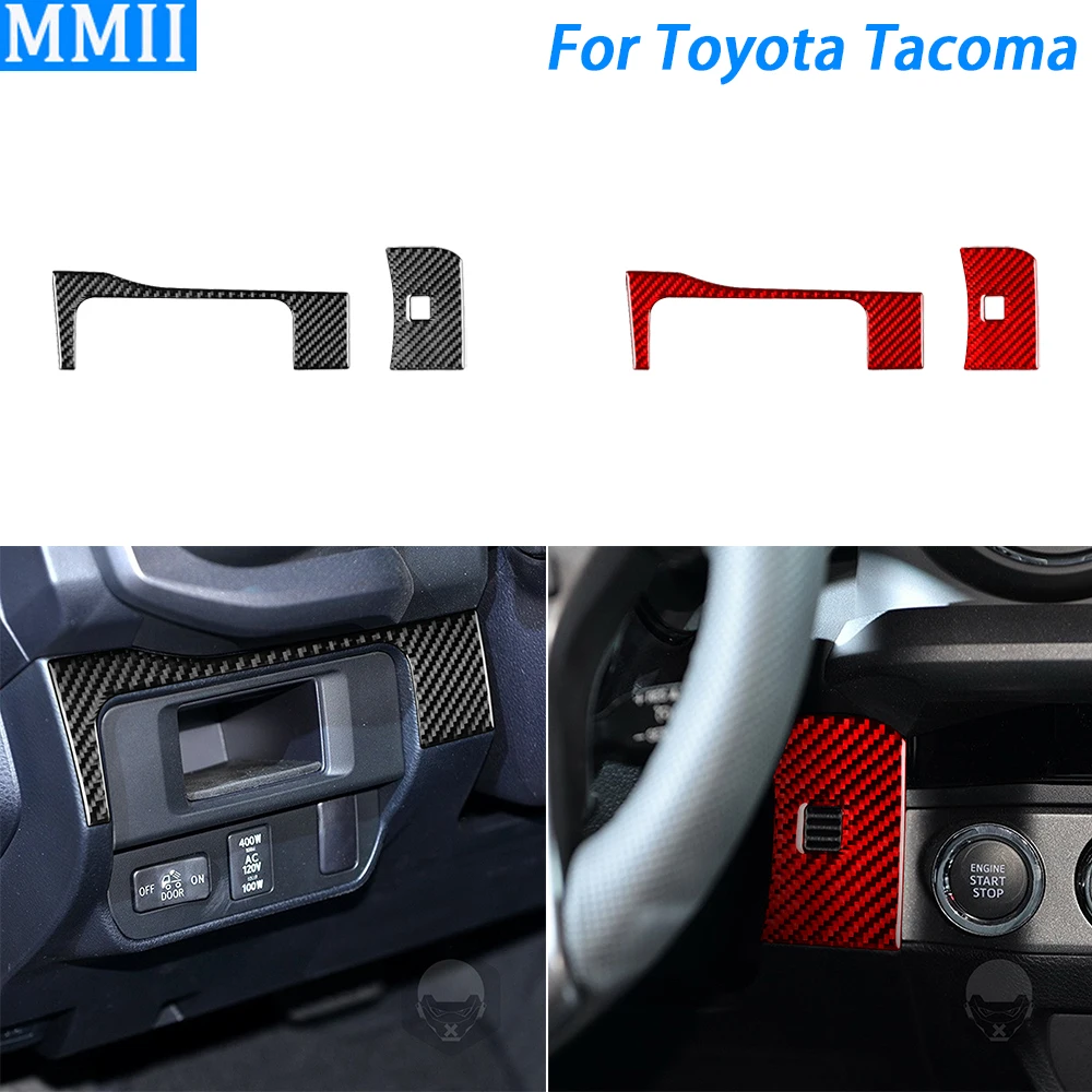 

For Toyota Tacoma 2015-2020 Carbon Fiber Dashboard Both Side Panel Decorative Cover Car Interior Decoration Accessories Sticker