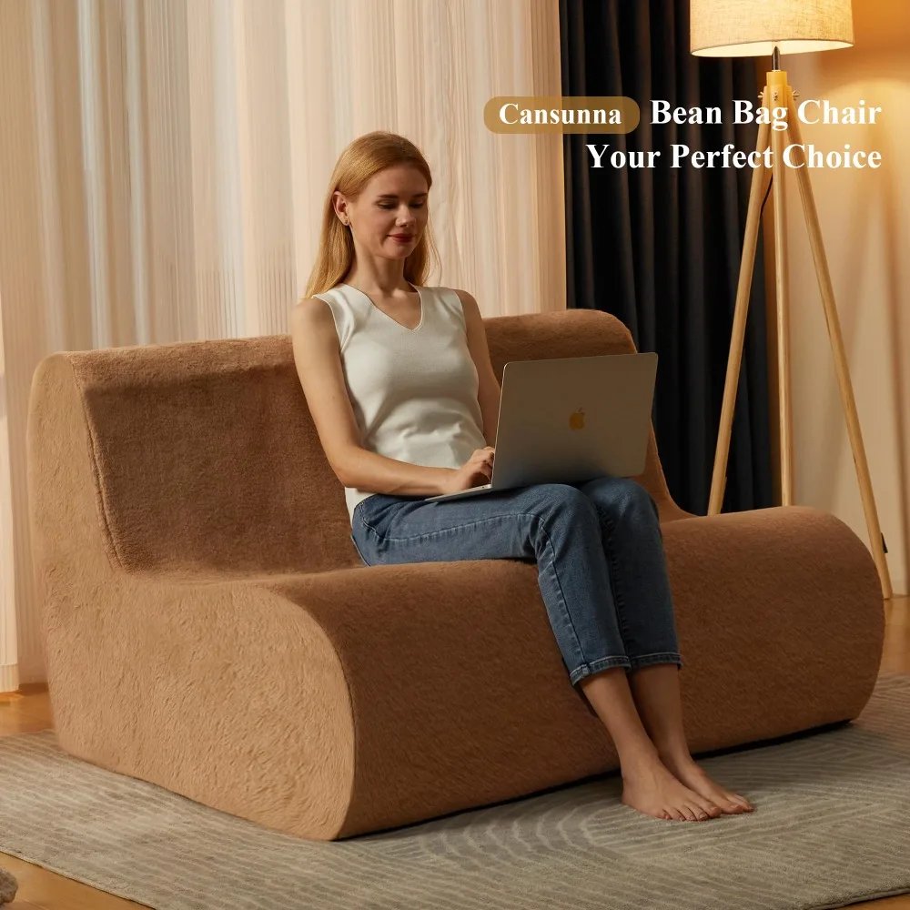 2024 New Bean Bag Chair, Bean Bag Couch Lazy Beanbag Sofa Large Armless Comfy Chair Sofa for Adults