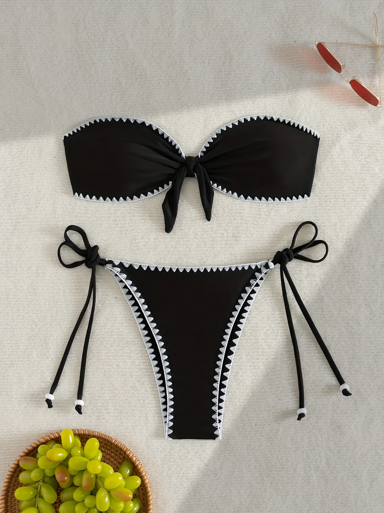 

ZTVitality сексуальный однотонный комплект бикини, Новое поступление 2025, мягкий бюстгальтер без бретелек, бандажный купальник, женский купальник, летняя пляжная одежда, бикини