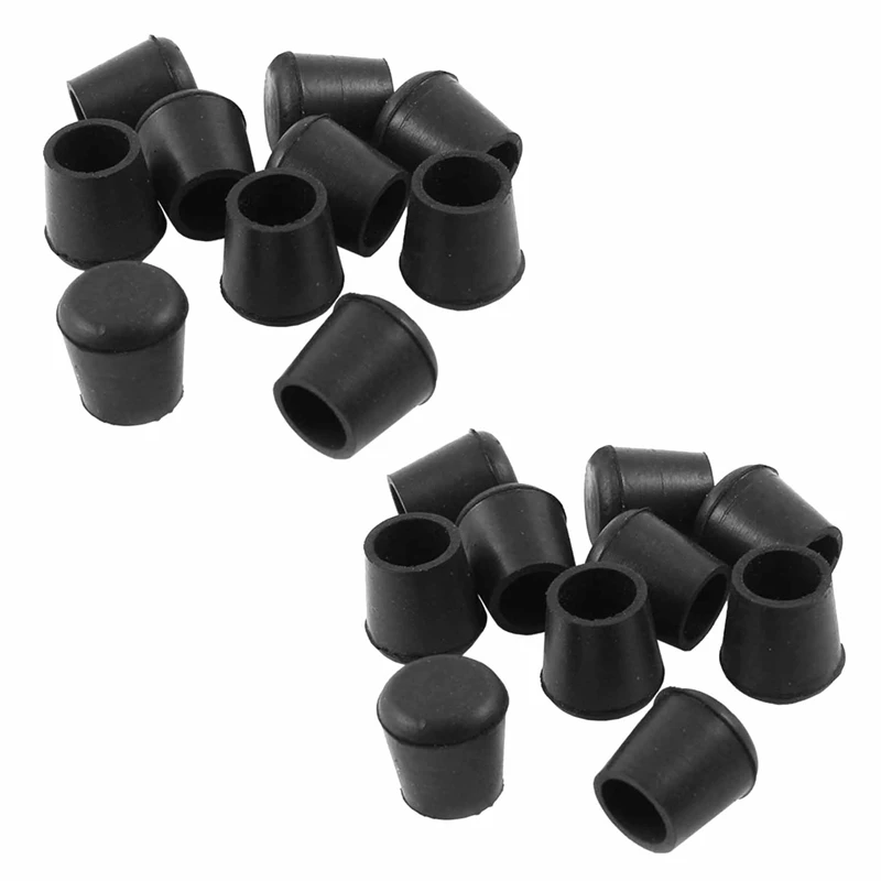 

20 Pcs Rubber Cone Shape Desk Feet Protector Chair Leg Tip Pad Black