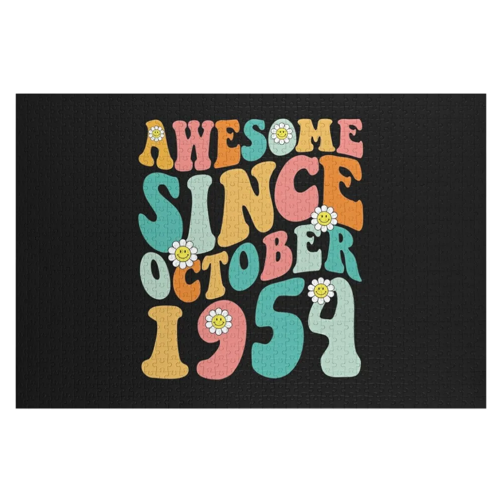 

Awesome Since October 1954 Made In 1954 Retro Groovy Birthday Jigsaw Puzzle Iq Personalized Baby Toy Puzzle