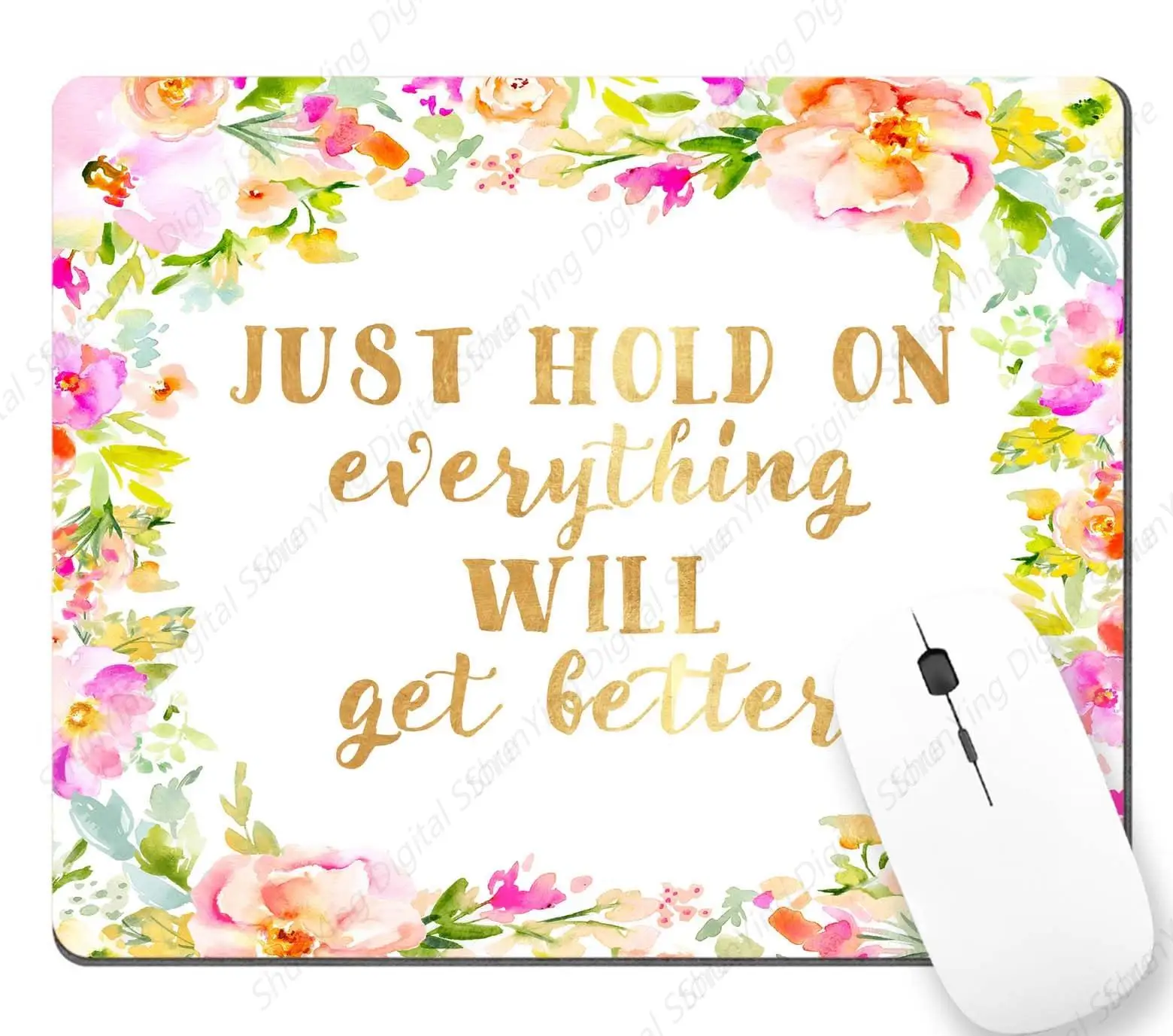 Mouse Pad With Inspirational Quotes Sewn On The Edges Easy To Slide Non Slip Rubber Laptop Office Gaming Mouse Pad