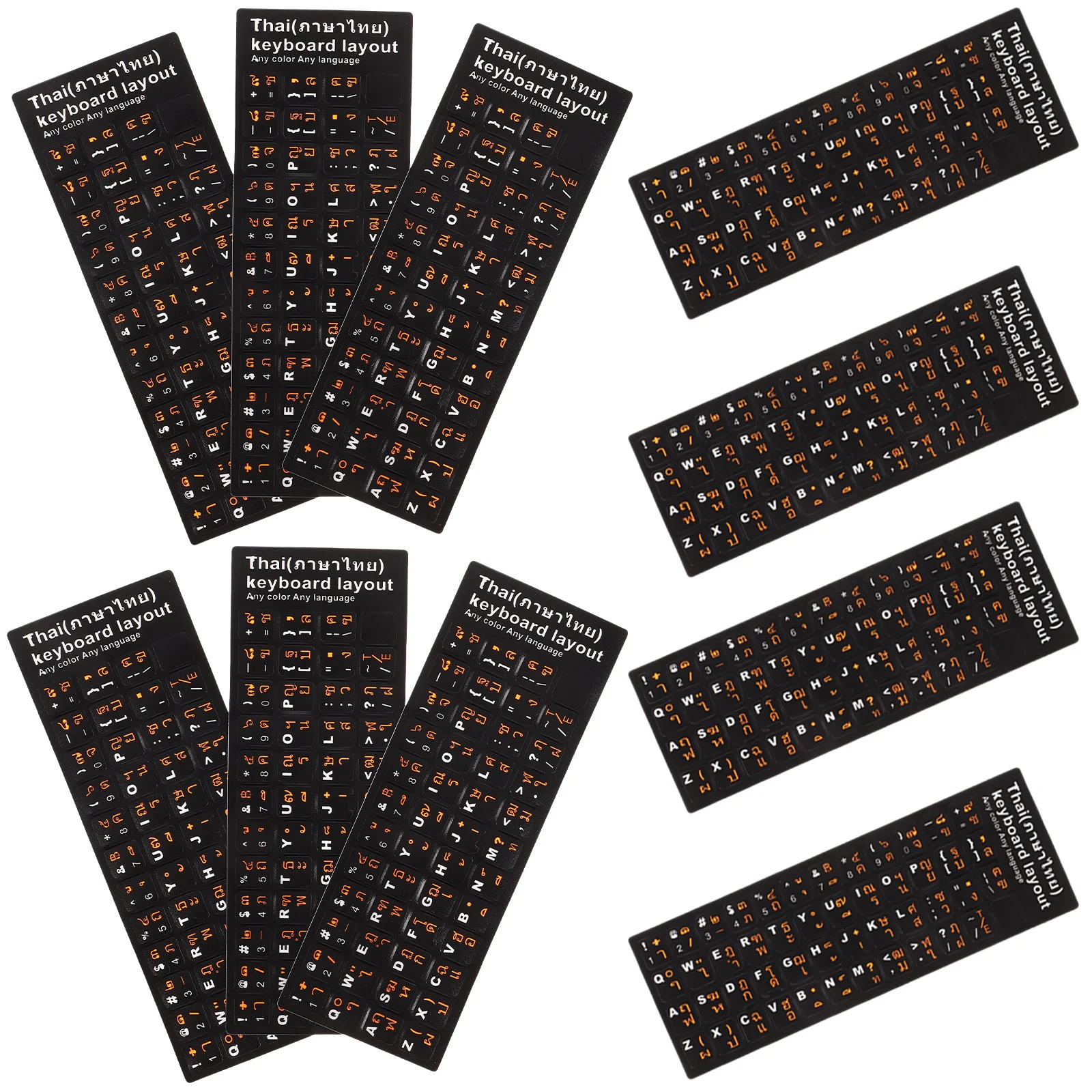 

10pcs Keyboard Thai Thai Language Keyboard Decals Language Letters Laptop Computer Decor Protective Keycaps