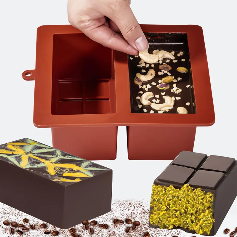 Chocolate Bar Molds Deep Silicone Break-Apart Chocolate Nonstick Protein and Energy Bar Mold Thick Candy Bar Mold Wax Melt Mold