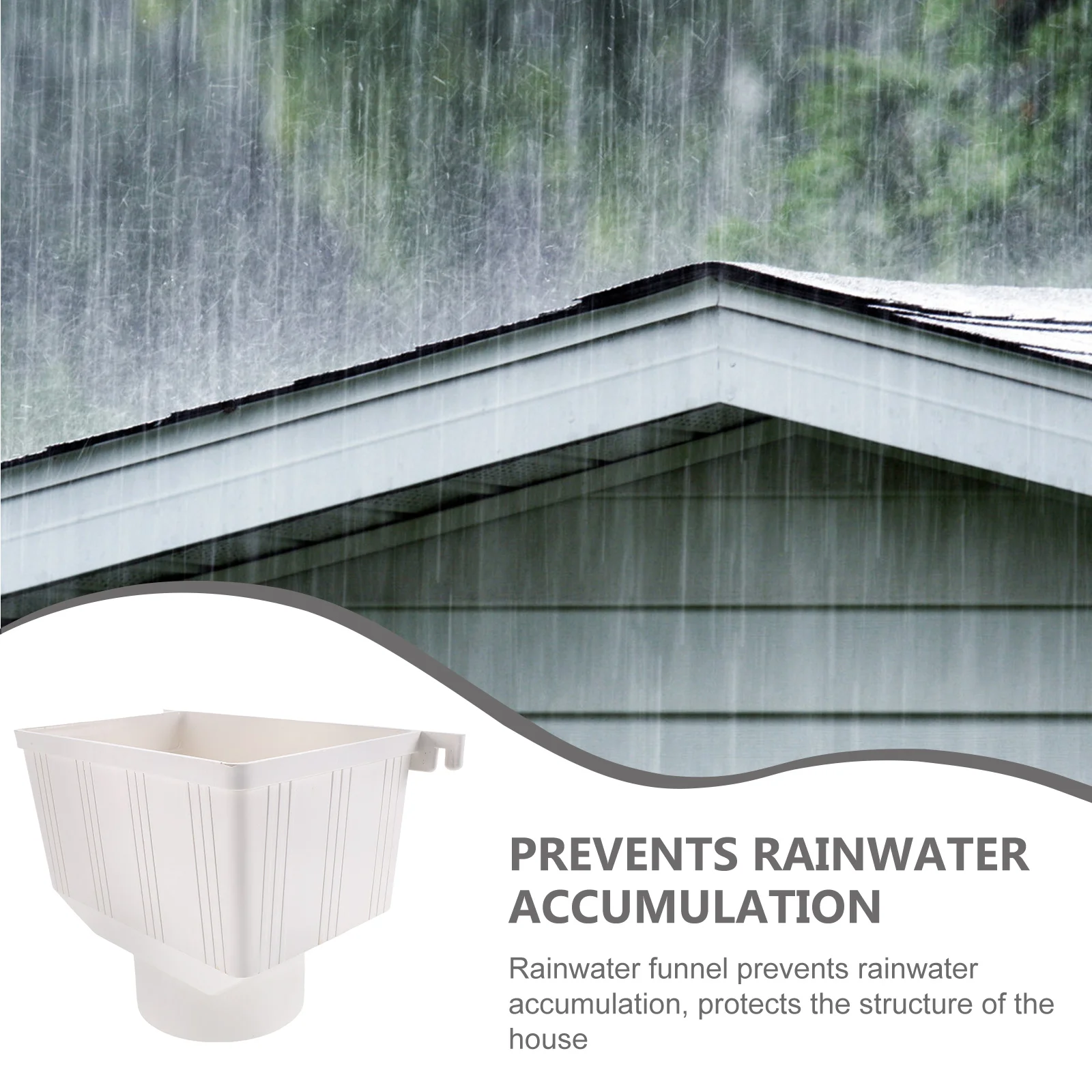 Eaves Rainwater PVC Drainage Pipe Accessories Sewer Funnel Bucket Collection System Adapter