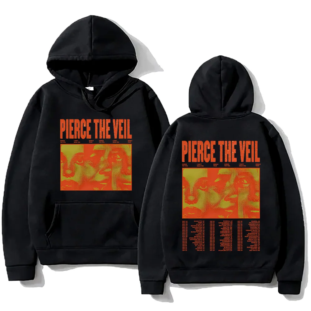 Pierce The Veil Rock Band Tour New Date Hoodies  Veil Ivory Screamblocks Sweatshirts Unisex Long Sleeve with Hooded Streetwear