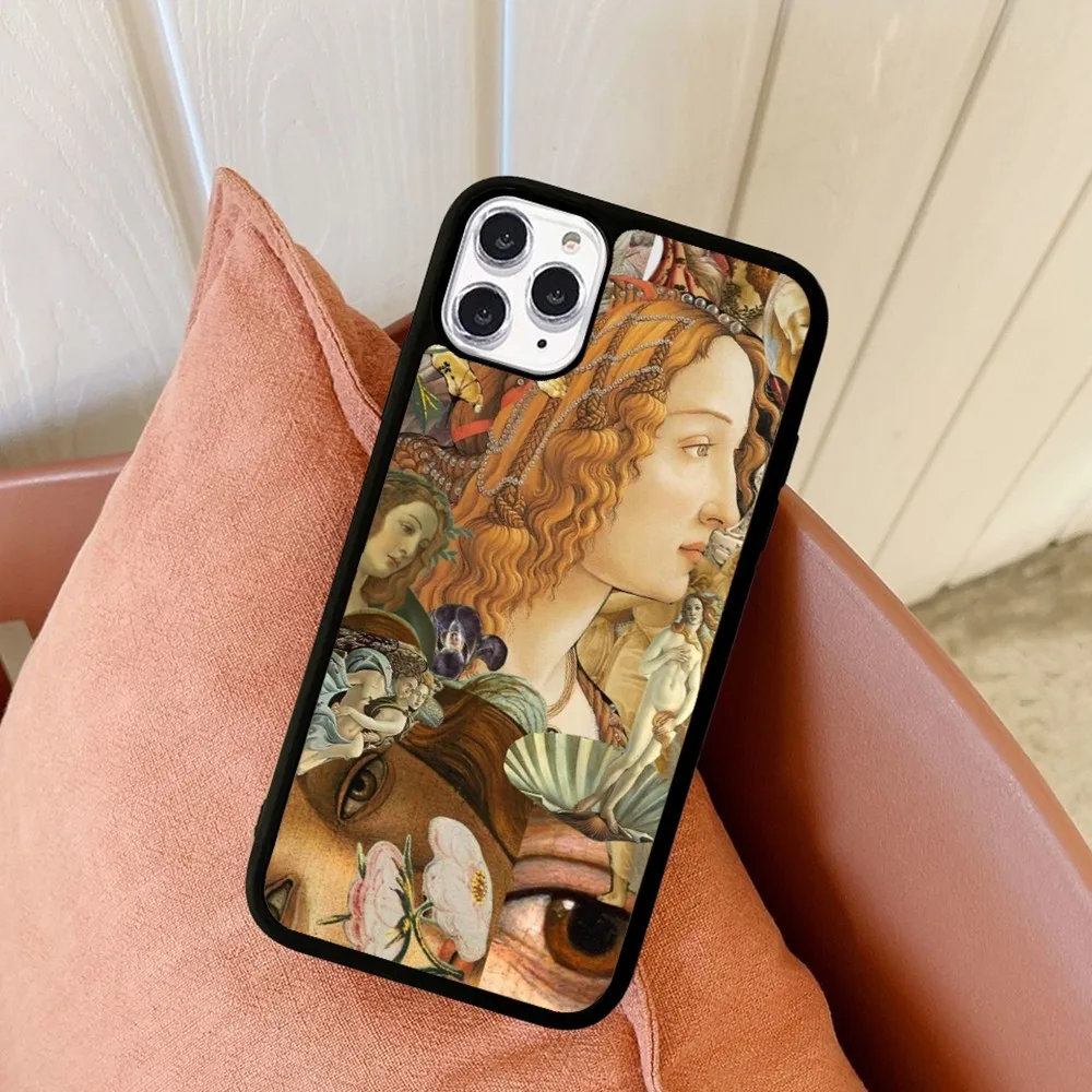 Art Painting The Birth Of Venus Phone Case Silicone PC+TPU Case For iPhone 14 11 12 13 Pro Max 8 7 6 Plus X XR Hard Fundas