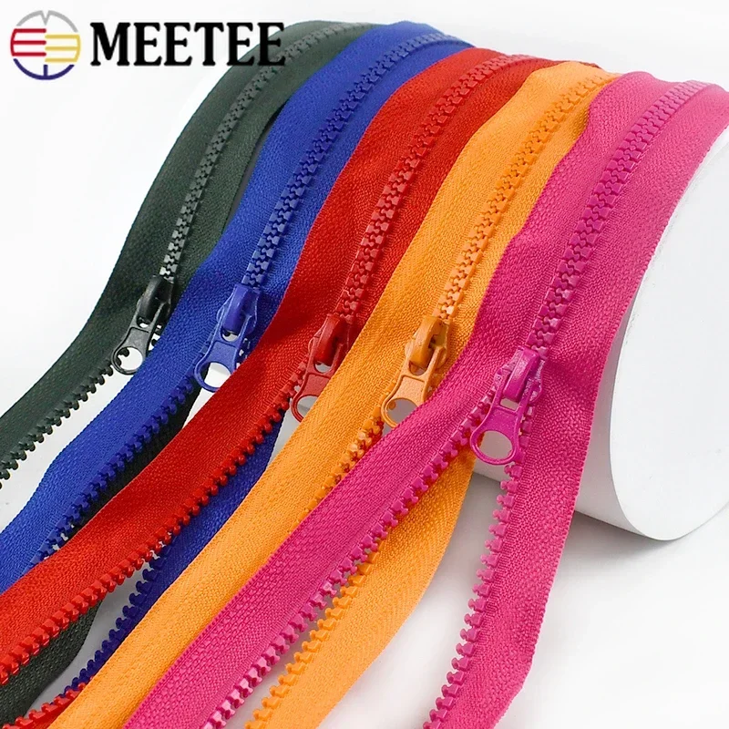 5/10Pcs Meetee 40-120cm 5# Resin Zippers Open-End Zipper Closure for Clothes Bag DIY Garment Sewing Zip Repair Kit Accessories