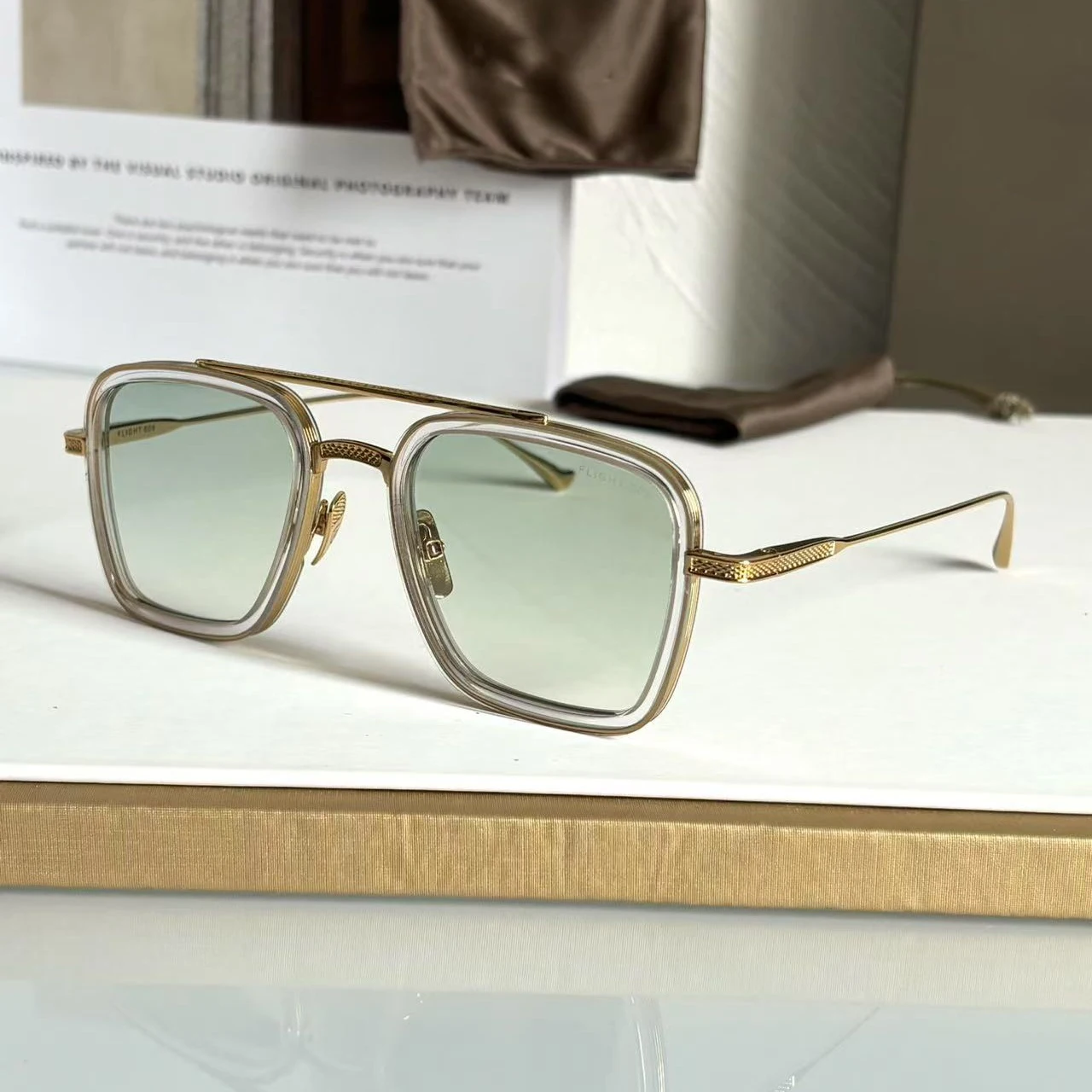 DT FLIGHT 006 Luxe heren- en dameszonnebril Topkwaliteit 18K Designer Brillen Acetaat UV400