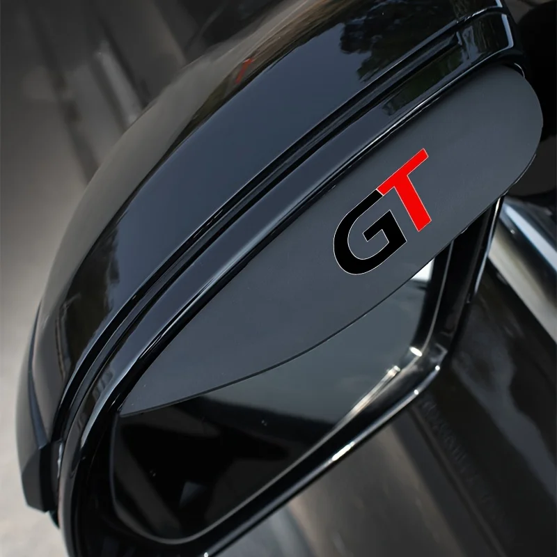 

2pcs Sports Car Rearview Mirror Rain Shield Sunshade Snow Cover with Racing GT Logo Scratch-Resistant Protection