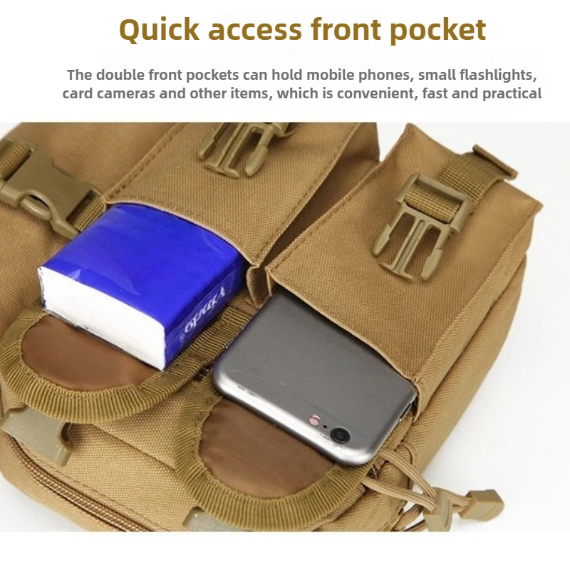 حقيبة خصر لصيد الأسماك - حقيبة خصر رياضية مقاومة للماء متعددة الوظائف للرجال، أكياس حبال زجاجات المياه، حقيبة أدوات الصيد في الهواء الطلق #4