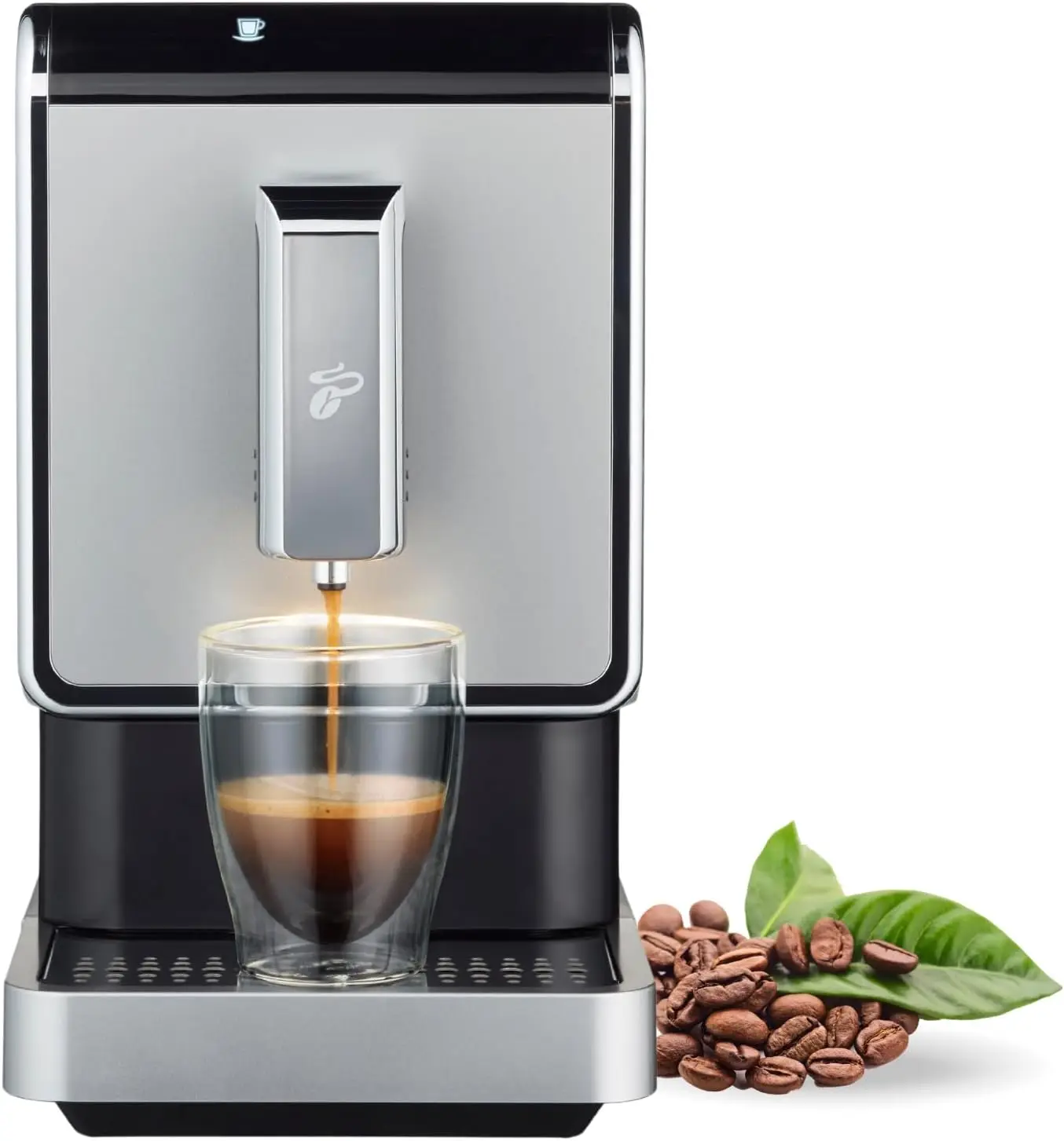 Single Serve Coffee Maker - Automatic Espresso Coffee Machine - Built-in Grinder, No Coffee Pods Needed - Silver