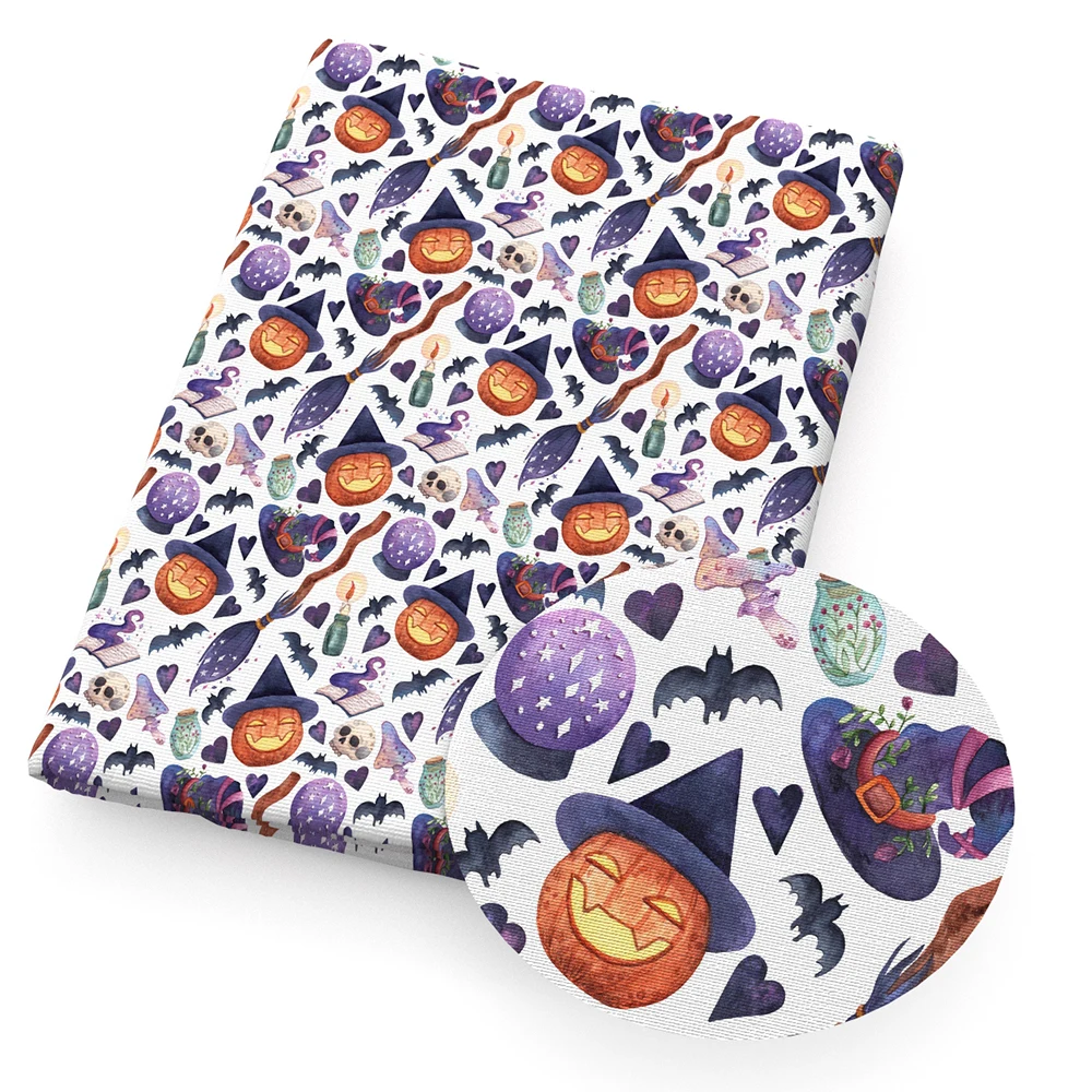 Halloween Pumpkin Candy Impresso Poliéster, Material De Algodão Puro, Tecido De Patchwork, Costura Quilting Tecidos, Pano De Bordado