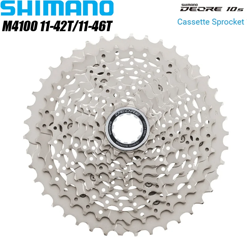 Shimano Deore M4100 10 Speed Bike Cassette CS-M4100 42T 46T 10S 10V MTB 11-42T 11-46T HG Type Mountain Bicycle Freewheel