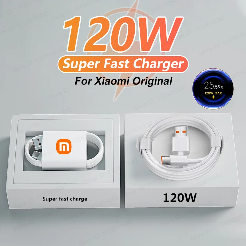 超高速充電ケーブル,USB to Type-C充電器,電話アクセサリ,最大120W,Redmi Mi 9,10,11,12,13,14,7,8
