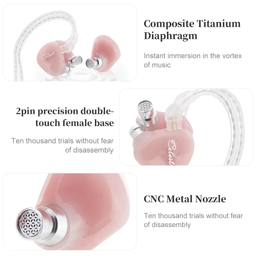 Kinera Celest Rue سماعات أذن سلكية ديناميكية للألعاب مع كابل ميكروفون سماعة Hifi IEMs سماعات أذن رياضية