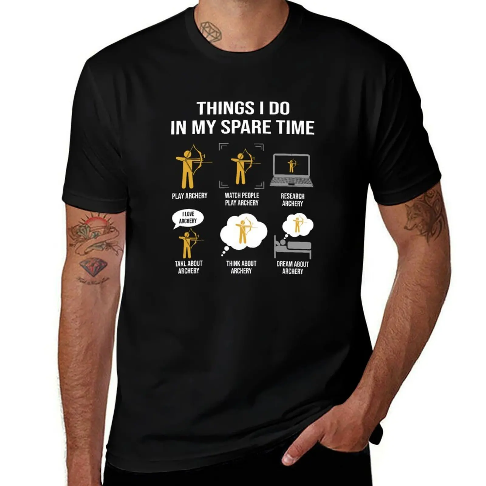 

Things I Do In My Spare Time Archery T-Shirt men t shirt cotton 100% funny t shirts cotton cotton t shirts man 100% T-Shirt