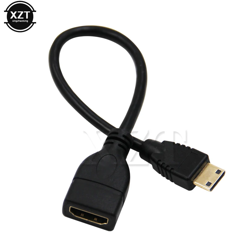 NEW 1080P 3D Mini HDMI-compatible Male to HDMI-compatible Female Converter Adapter Cable Cord for Notebook Computer 20cm