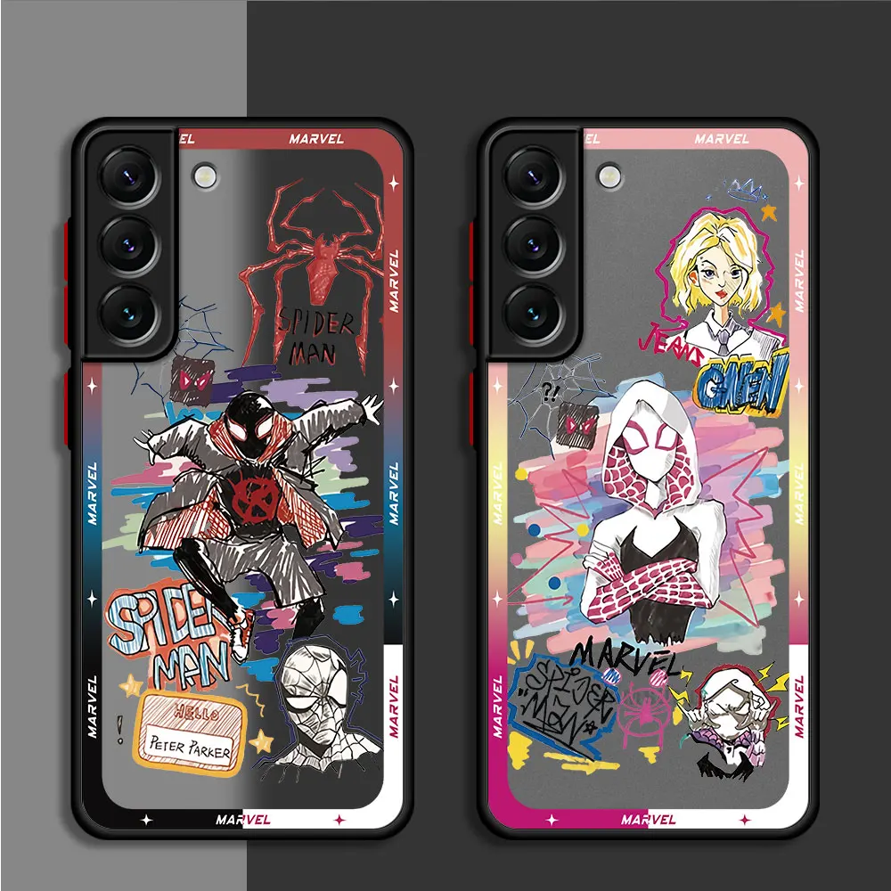 Marvel Spider Man Gwen Case for Samsung Galaxy S21 S10 Lite S20 FE S24 Ultra S22 Plus S9 S23 Ultra S23 Print Shockproof Cover