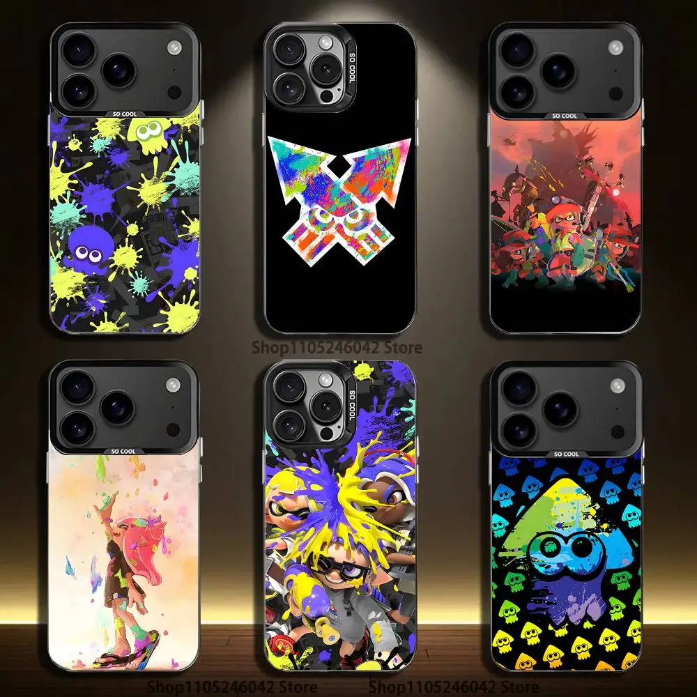 

S-Splatoon Game Black Matte Shockproof CoverPhone Case For iPhone 17,16,15,14,13,12,11,Pro,XS,Max,Plus,Mini,SE4,E