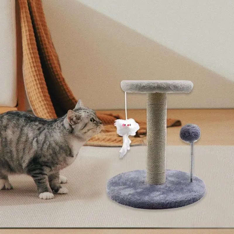 

Cat Scratcher Tower Cat Scratching Post Cat Scratch Toy Kittens Pet Activity Tree With Feather And Spring Ball Interactive Tilt